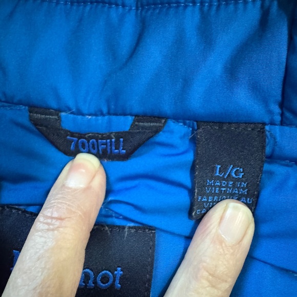 Marmot Boys Royal Blue Puffer Down Jacket Coat 700 Fill Large - Picture 3 of 10